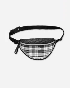 Justice Girl's Quilted Black & White Plaid Belt Bag Bum Bag New with Tags - Picture 1 of 2