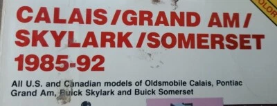 Manual de reparación feo Oldsmobile Calais Pontiac Grand Am Buick Skylark Somerset Foto 1 de 4
