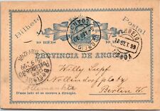 GP GOLDPATH: PORTUGAL POSTAL CARD 1899, TO GERMANY CV086_P34