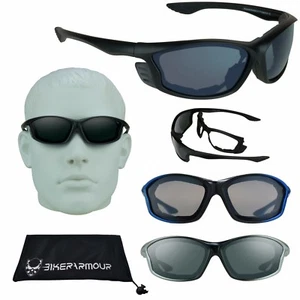 Motorcycle RIDING Sunglasses Removable Wind Resistant Foam Cushion TR90 Orange - Picture 1 of 13
