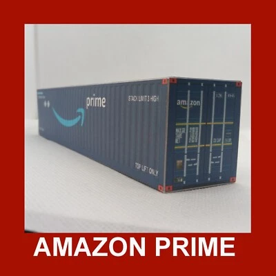 Amazon Prime Collection Model Rail Freight Shipping Containers x 4 HO Gauge 1:87 - Image 1 of 4