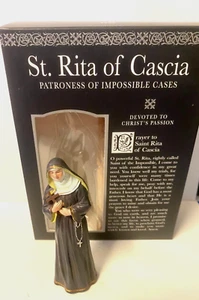 Saint Rita of Cascia Small 3.75" Statue + Prayer Card & Bio, New #RM-05 - Picture 1 of 8