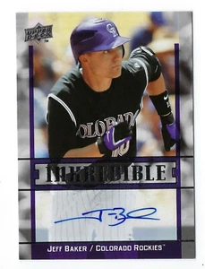 2009 UD INKREDIBLE JEFF BAKER AUTOGRAPH #JB NM UPPER DECK AUTO SIGNATURE - Picture 1 of 3