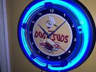Dog N Suds Root Beer Soda Fountain Diner Bar Neon Wall Clock Advertising Sign