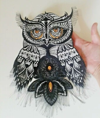 Dreaming Owl Dream catcher Handmade Embroidered Patch - Image 1 of 4