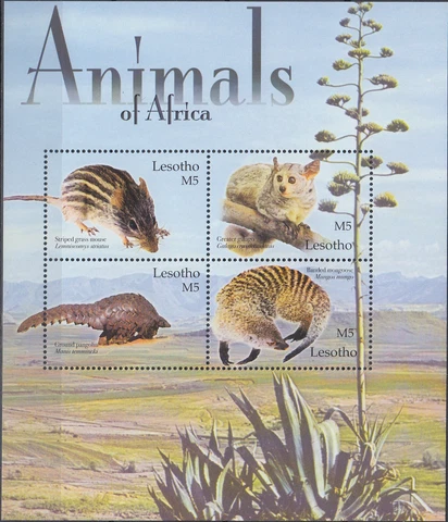 Lesotho S/S Animals of Africa 2004 MNH-10 Euro Cover
