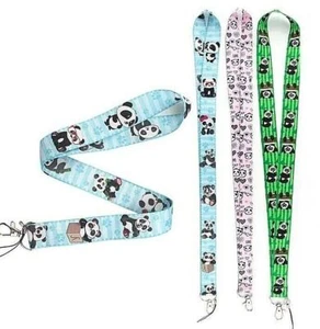 PANDA BÄR SCHLÜSSELBAND ~ SIE WÄHLEN! ~ ID Abzeichen Schlüsselanhänger Geldbörse Telefon Umhalsband ~ BAMBUS - Bild 1 von 10