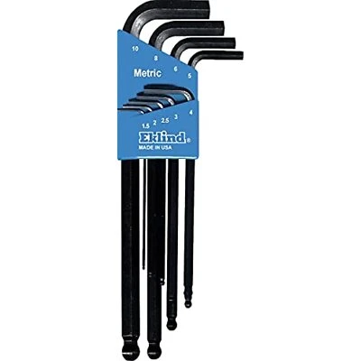 EKLIND 13609 Ball-Hex-L Key allen wrench - 9pc set Metric MM sizes 1.5-10 Long - Image 1 of 4