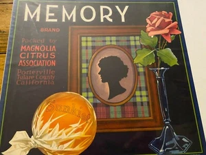 Vintage Unused Memory Porterville Tulare County California Crate Label NOS - Picture 1 of 1
