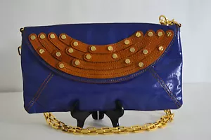 TORY BURCH CLUTCH PURSE WITH GOLD CHAIN - Picture 1 of 6