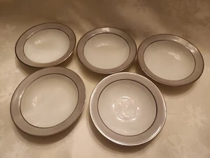 Lot 5 Platina By Sango Berry Bowls Dessert Dishes Gray White Silver  - Picture 1 of 5