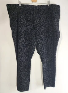 Size 4X 28W/30W Pants Terra & Sky Black Leggings Animal Leopard Print Velvet - Picture 1 of 7