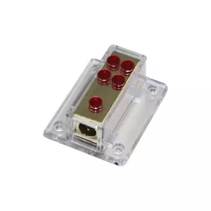 Blocco Distribuzione Alimentazione/Terra 4Ga X 1 In a 8GA x 4 Out Placcato Oro SKPD-08 - Foto 1 di 3
