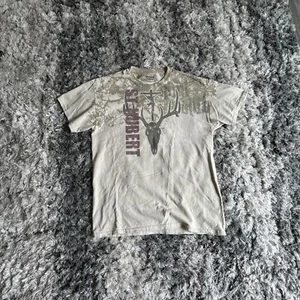 VTG St. Hubert Hunt Club Graphic Y2K Jesus Devil Short Sleeve Medium M T-Shirt - Picture 1 of 5