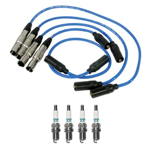 NGK 7mm Wire Set 4 Denso Iridium Spark Plug Kit For Cabrio Golf Jetta Passat L4 - Picture 1 of 1
