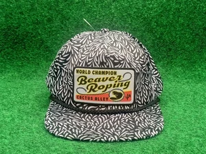 Mütze Kappe World Champion Beaver Roping Cactus Alley Allover-Druck schwarzweiß Druckknopflasche  - Bild 1 von 8