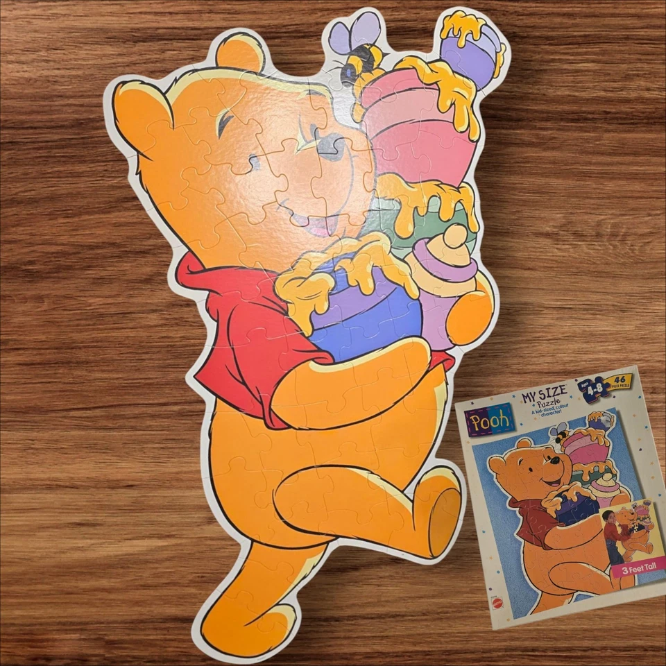 Vintage 1998 My Size 3' Mattel Winnie the Pooh 46 Piece Puzzle complete - Image 1 of 4