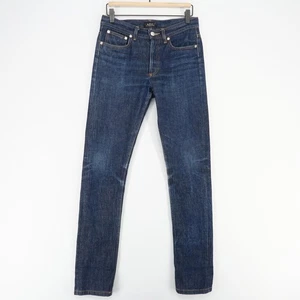 A.P.C. Petit Standard Jeans Mens 27 Blue Selvedge Denim Slim Fit Button Fly - Picture 1 of 14
