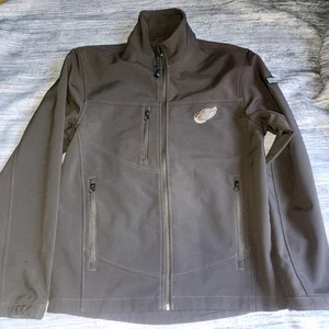 Dri Duck Motion Jacket Mens Small Brown Detroit Red Wings Soft Shell - Picture 1 of 10