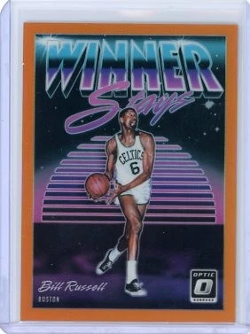 Bill Russell - 2017-18 Panini Donruss Optic Winner Stays Orange Prizm 29/39  - Image 1 of 2