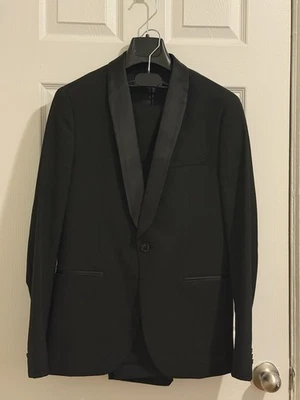 Men’s  MANGO 2-piece Suit Super Slim Fit Tuxedo-style Blazer 38R + Pants 32 - Image 1 of 4