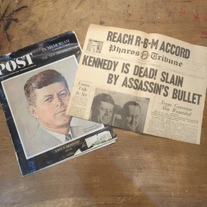 Newspaper & Post Magazine Featuring 1963 President Kennedy JFK Assassination - Picture 1 of 7