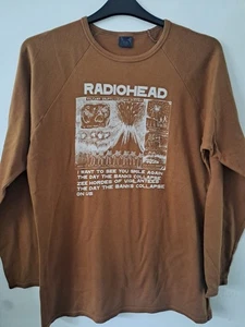 OFFIZIELLES VINTAGE RADIOHEAD KID A 'SMILE AGAIN' L/S T-SHIRT - BRAUN, GRÖSSE LARGE - Bild 1 von 5