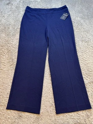 Zac & Rachel Pants Women 16 Petite Navy Blue Ultimate Fit Wide Leg Trousers NWT - Image 1 of 4