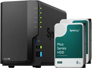 Synology DS225+ 2-Bay NAS + 2x 4TB HDDs (8TB Total) Custom Bundle 8TB-HAT3300 - Picture 1 of 9
