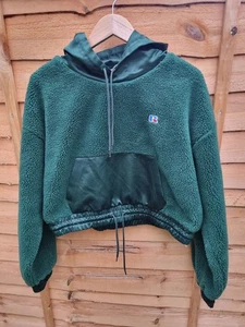 Russell Athletic Faux Fleece Hoodie in dunkelgrün Gr. XL - Bild 1 von 7