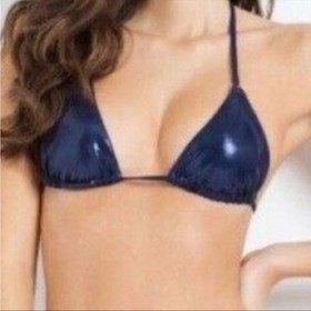 L' Agent Provocateur Sevilla Navy Triangle Bikini Top Sz S NWT