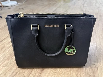 Michael Kors Sutton Large Black Saffiano Leather Satchel Bag - Image 1 of 4