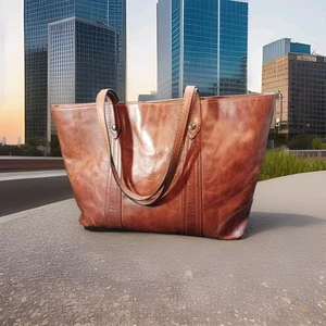 Bolso de Mano Frye Melissa Cuero Marrón Coñac Estilo Envejecido Mediano 16×12 - Imagen 1 de 21