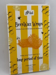10 -3 sizes Natural Beeswax Food Wraps Eco Friendly Reusable Sustainable Storage - Picture 1 of 2