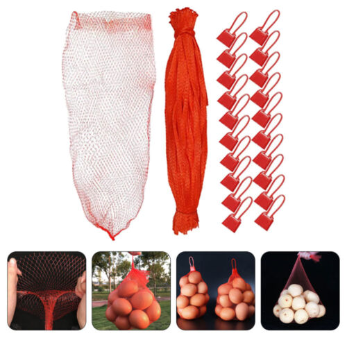  100 Sets Portable Egg Mesh Bag for Vegetable Market Bags Food
