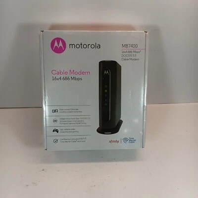 MOTOROLA 16x4 Cable Modem MB7420 / 686 Mbps DOCSIS 3.0 - Brand New Factory Seal - Image 1 of 4