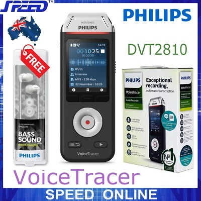 Philips DVT2810 VoiceTracer Audio Recorder + FREE Philips SHE3590WT Earphones!!! - Image 1 of 4