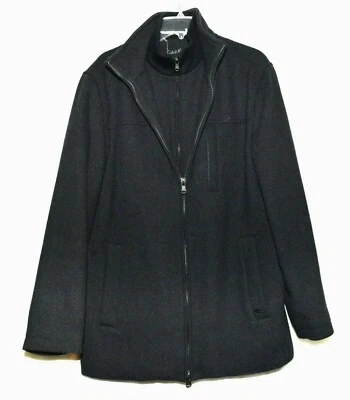 Calvin Klein Black Double Zip Wool Blend Quilted Lining Mens Field Jacket Size S - Image 1 of 4