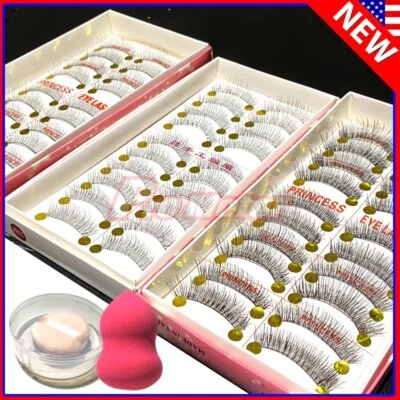 30 Pairs Style Natural False Long Eyelashes Crossed Reusable Soft Fake Lashes - Image 1 of 4