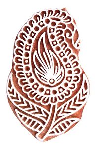 Indian Wooden Textile Stamps Wood Printing Block Floral Stamp Decor Block Brown