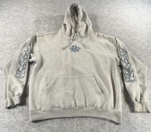 Vtg 90s Y2K Bullhead Hoodie, Size Large, "Loyal To Noone" Flames Dice Skulls - Picture 1 of 12