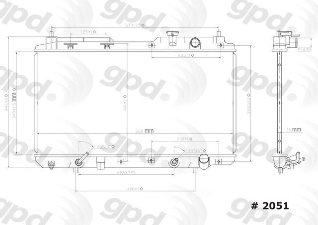 Radiador Global 2051C para Honda CR-V 97-01 Foto 1 de 1