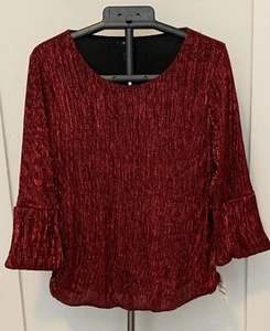 Top globo Alfani rojo brillante talla 1X - Imagen 1 de 7
