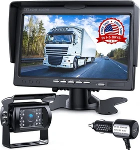 Camara De Vision Trasera Con Marcha Atras Para Camion RV LED Vision Nocturna 7" - Picture 1 of 8