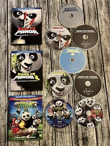 Kung Fu Panda Awesomeness 1 2 3 Blu Ray + DVD W/ Slipcovers Tested No Digital
