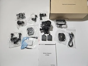Open Box Crosstour CT7000 Action Camera Wide Angle Lens 1080P w/ Accessories - Picture 1 of 18