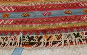 Vitange handmade rug pure wool old carpet beni Ouarain berber hand woven carpet  - Picture 1 of 3
