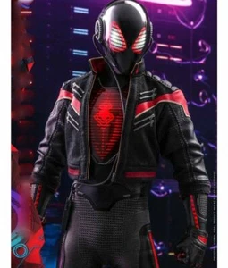 Spider-Man Miles Morales schwarze Bomberjacke aus Schafsleder - Bild 1 von 5
