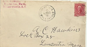 Historia postal de Nueva York: 1908 Brasher Iron Works, St. Lawrence Cty., NY DPO 1849-1909 - Imagen 1 de 2