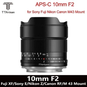TTArtisan APS-C 10mm F2 ASPH Lens for Sony E Fuji XF Nikon Z Canon RF M43 Mount - Picture 1 of 12